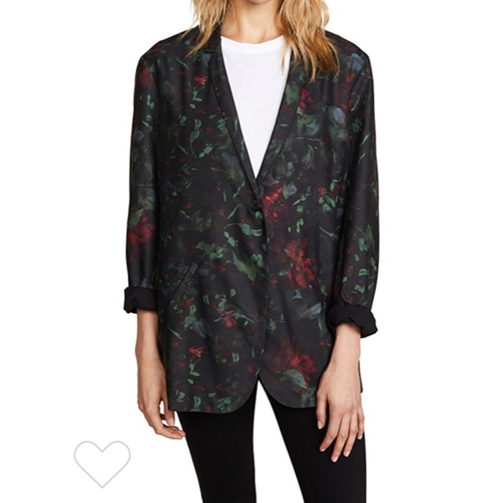 6397 silk floral oversized blazer- Never worn!